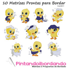 Matrizes de Bordados pintinho no banho