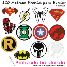 Matrizes de Bordados Super heróis e Logo