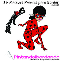 Matrizes De Bordados Lady Bug E Cat Noir  - 16 Matrizes