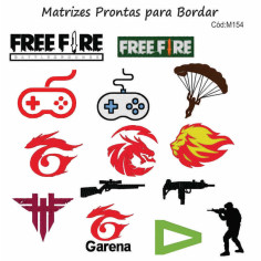  Matrizes de Bordar Free Fire - 12 Matrizes