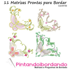 Matrizes de Bordados Borboletas Florais