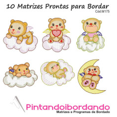 Matrizes de Bordados Ursinho nas Nuvens