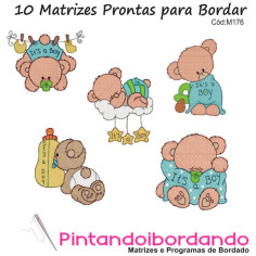 Matrizes de Bordados Ursinho Baby Boy