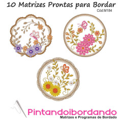 Matrizes de Bordados Moldura em Flores