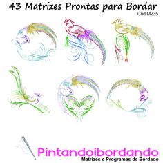 Matrizes de bordados aves lindas