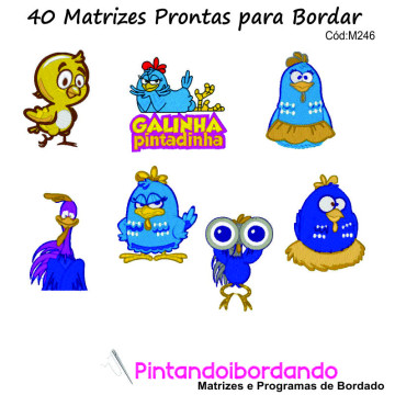 40 Matrizes de bordado Galinha Pintadinha