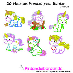20 Matrizes de bordar Aplique Unicórnios 