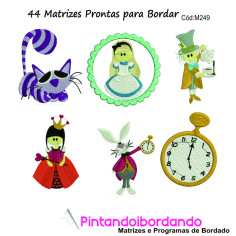 Matriz de bordado Alice no país das Maravilhas