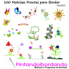 Matrizes de bordar Natureza em Miniaturas + de 100 Matrizes