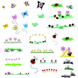 Matrizes de bordar Natureza em Miniaturas + de 100 Matrizes