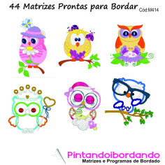 44 Matrizes de bordado Corujas/Apliques diversas!