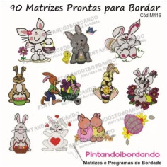 90 Matrizes para bordar Páscoa e coelhos