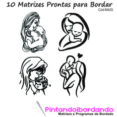 10 Matrizes para bordar Mães lindas!