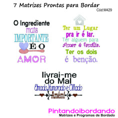 Matrizes para bordar Semaninha Frases