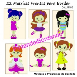 22 Matrizes para bordar Meninas coloridas!
