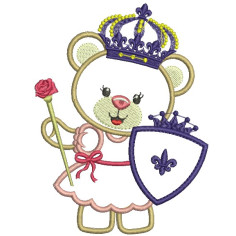 3 Matrizes para Bordar Ursinhas Princesas