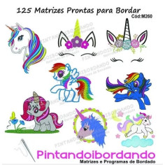 125 MATRIZES PRONTAS PARA BORDAR UNICÓRNIOS