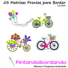 3 Matrizes para bordar Bicicletas 