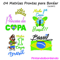 Matrizes Para bordar Minha Primeira Copa