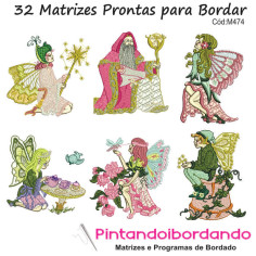 Matrizes para Bordar Fadas e Duendes - 32 Matrizes