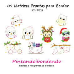  Matrizes de bordar Corujinhas de Natal! OFERTA!!