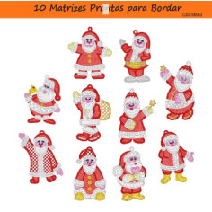  Matrizes De Bordado Papai Noel Penduricálios