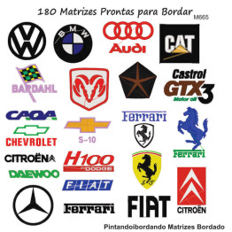  Matrizes De Bordado Logo Marcas de Carros  - 180 Matrizes