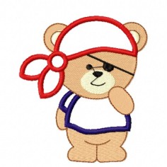 Matriz De Bordado Urso Marinheiro Aplique