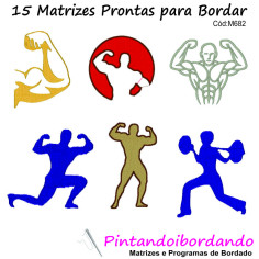  Matrizes De Bordado Academia / Musculação