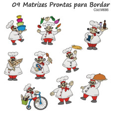  Matrizes De Bordado Chef de Cozinha/ Cozinheiro