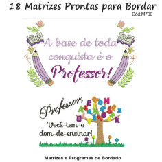 Matrizes para Bordar Frases dias dos Professores