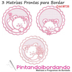 Matrizes para Bordar Ursas em Crivos