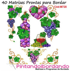 40 Matrizes para bordar Uvas 