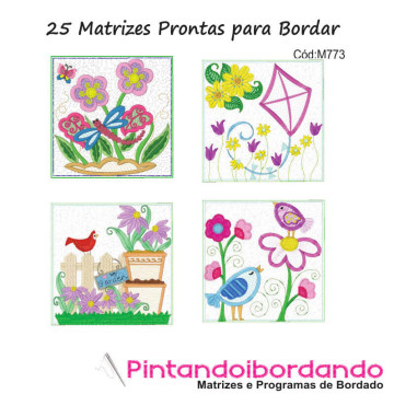 25 Matrizes para Bordar Quilt Florais