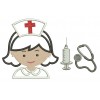 Matrizes para Bordar Enfermeiras Apliques - 6 Matrizes
