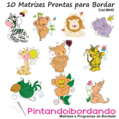 10  Matrizes de Bordados Safari baby