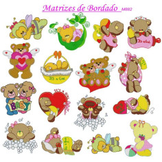  Matrizes de Bordado Ursinhas Lindas  - 270 Matrizes