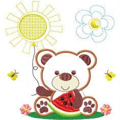  Matriz De Bordado Urso Melancia