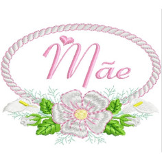Matriz de Bordar Dia das Mães em Moldura