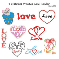  Matrizes de Bordar Love, Amor 