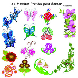  35 Matrizes Florais para Bordar